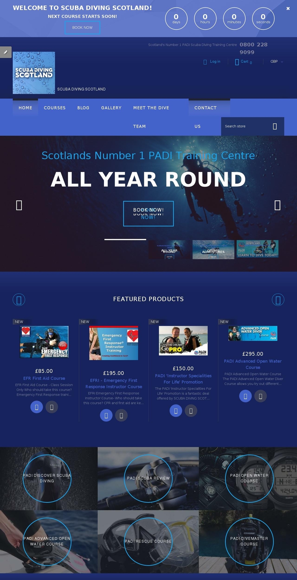 theme2481 Shopify theme site example scubadivingscotland.co.uk