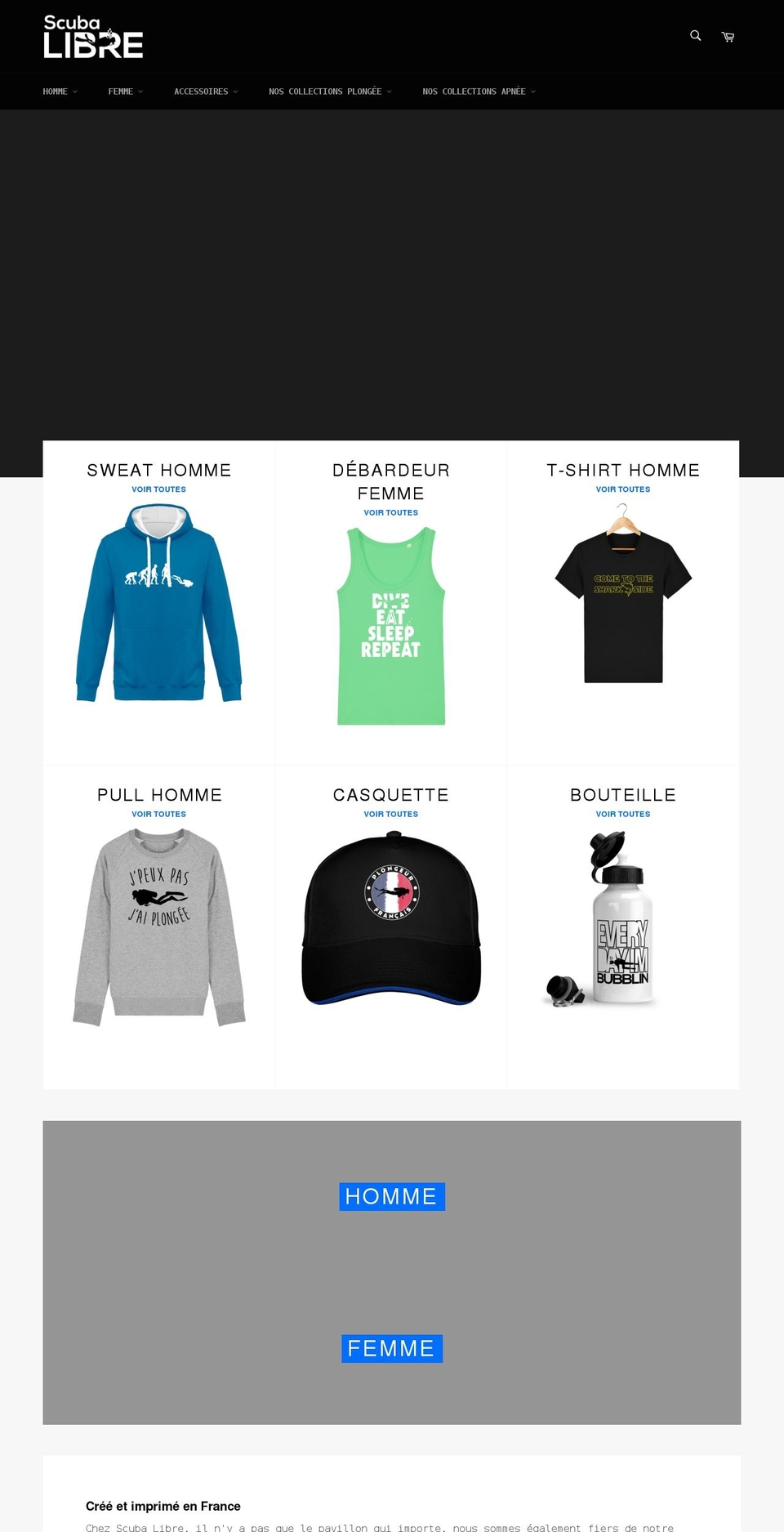 scubalibre-shop.com shopify website screenshot