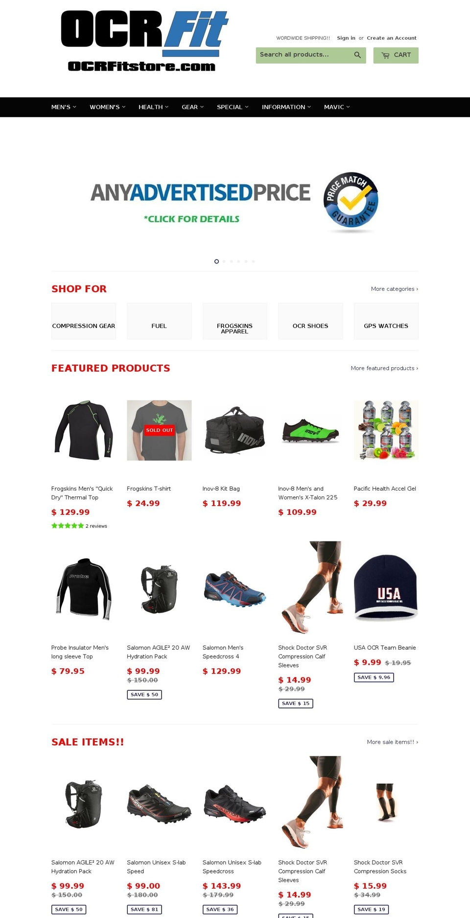 scubastevestore.com — Shopify storefront screenshot