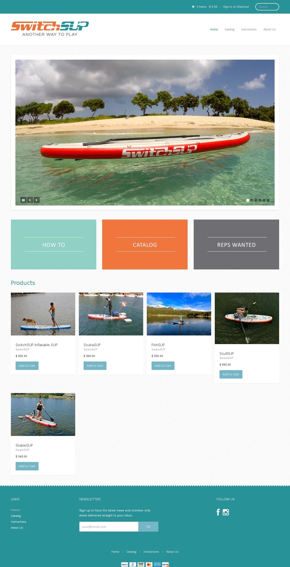 scubasup.com shopify website screenshot
