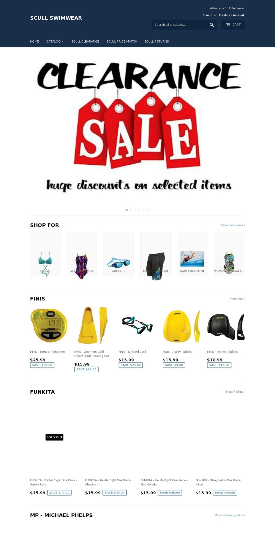 scullswimwear.com shopify website screenshot