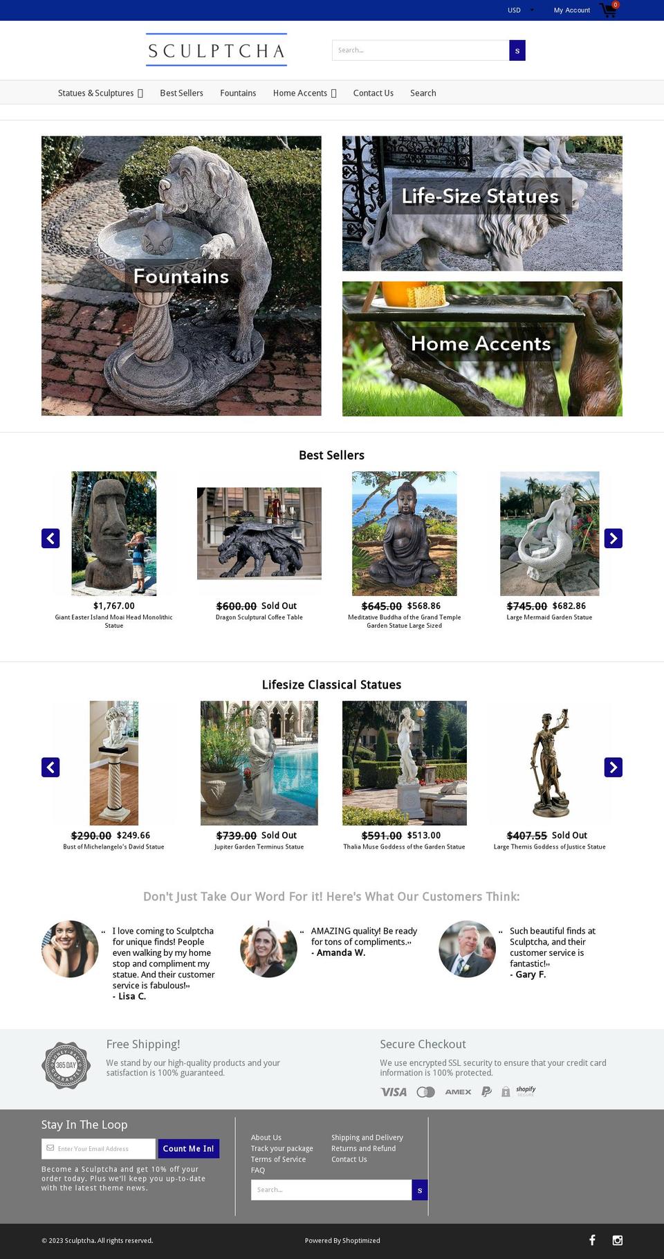 sculptcha.com shopify website screenshot