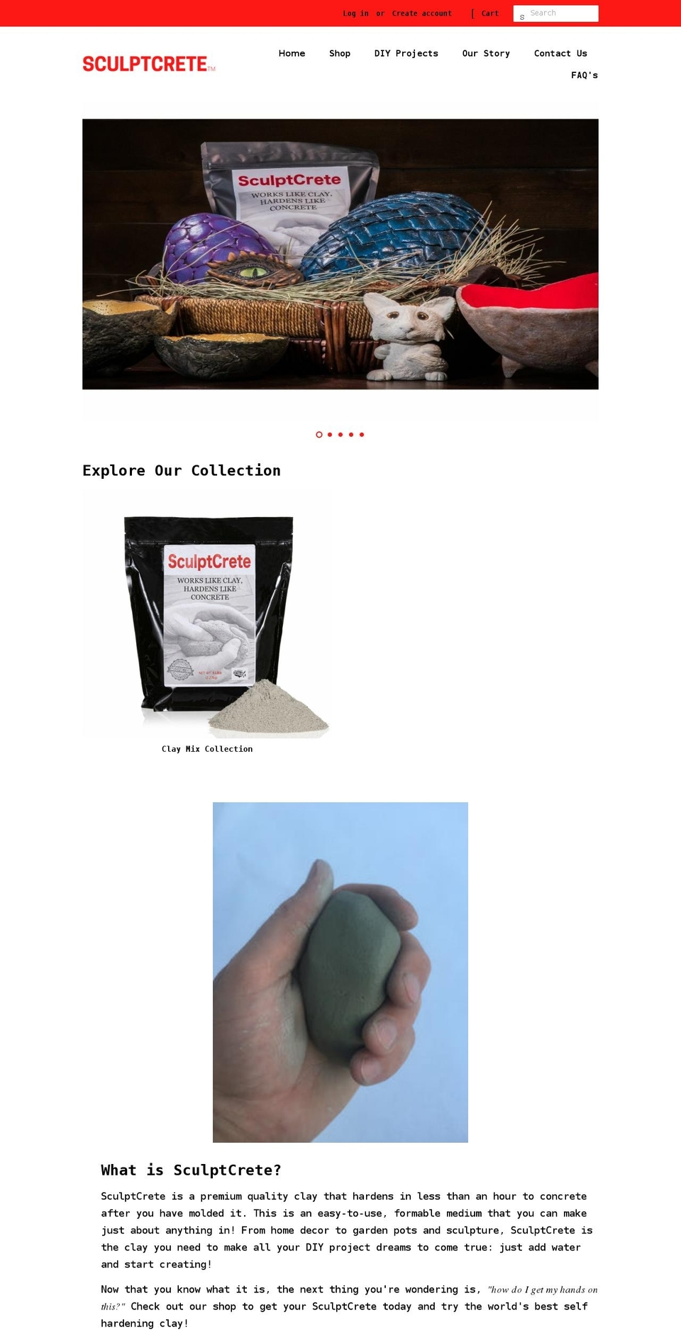 sculptcrete.com shopify website screenshot