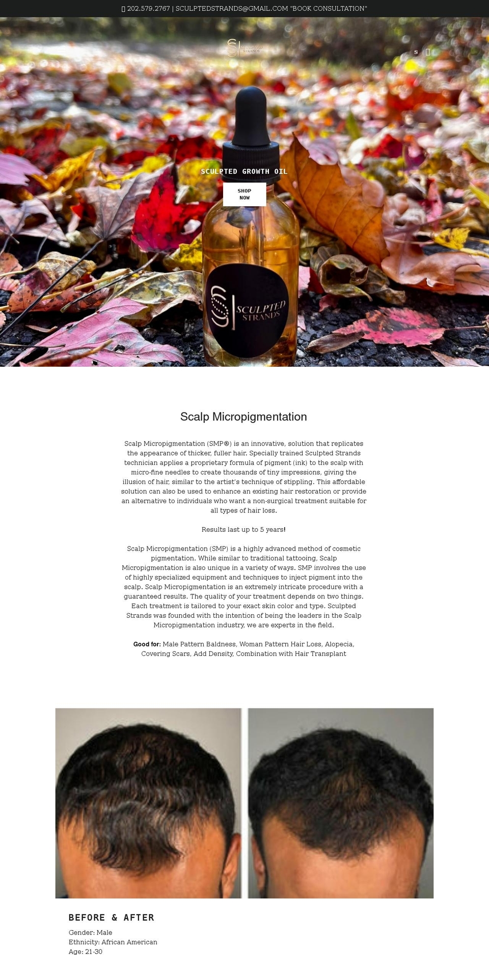 sculptedstrands.com shopify website screenshot
