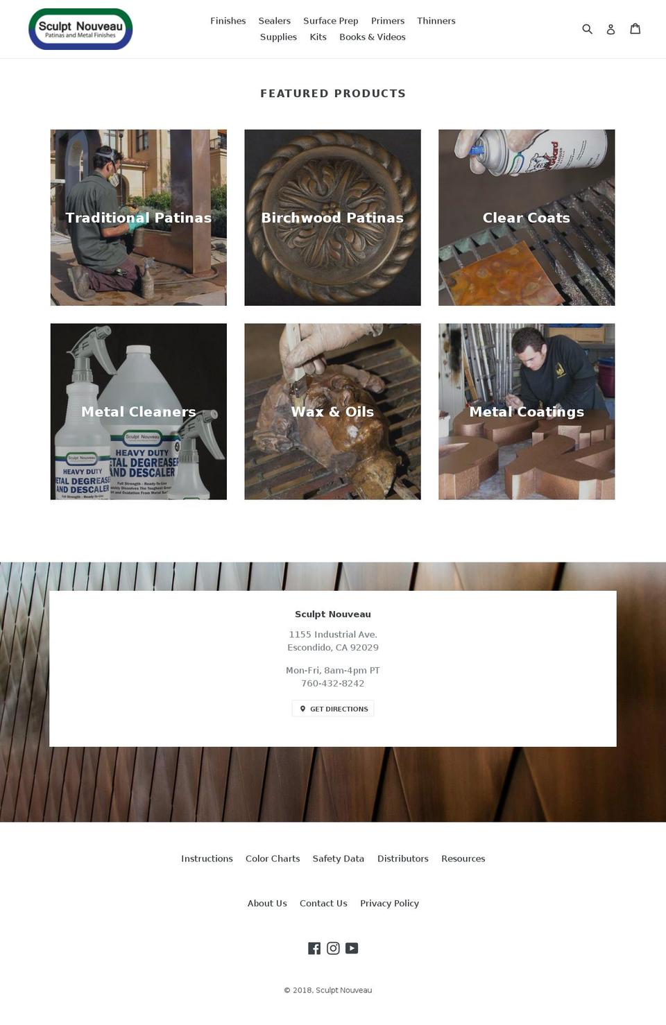 sculptnouveau.com — Shopify storefront screenshot