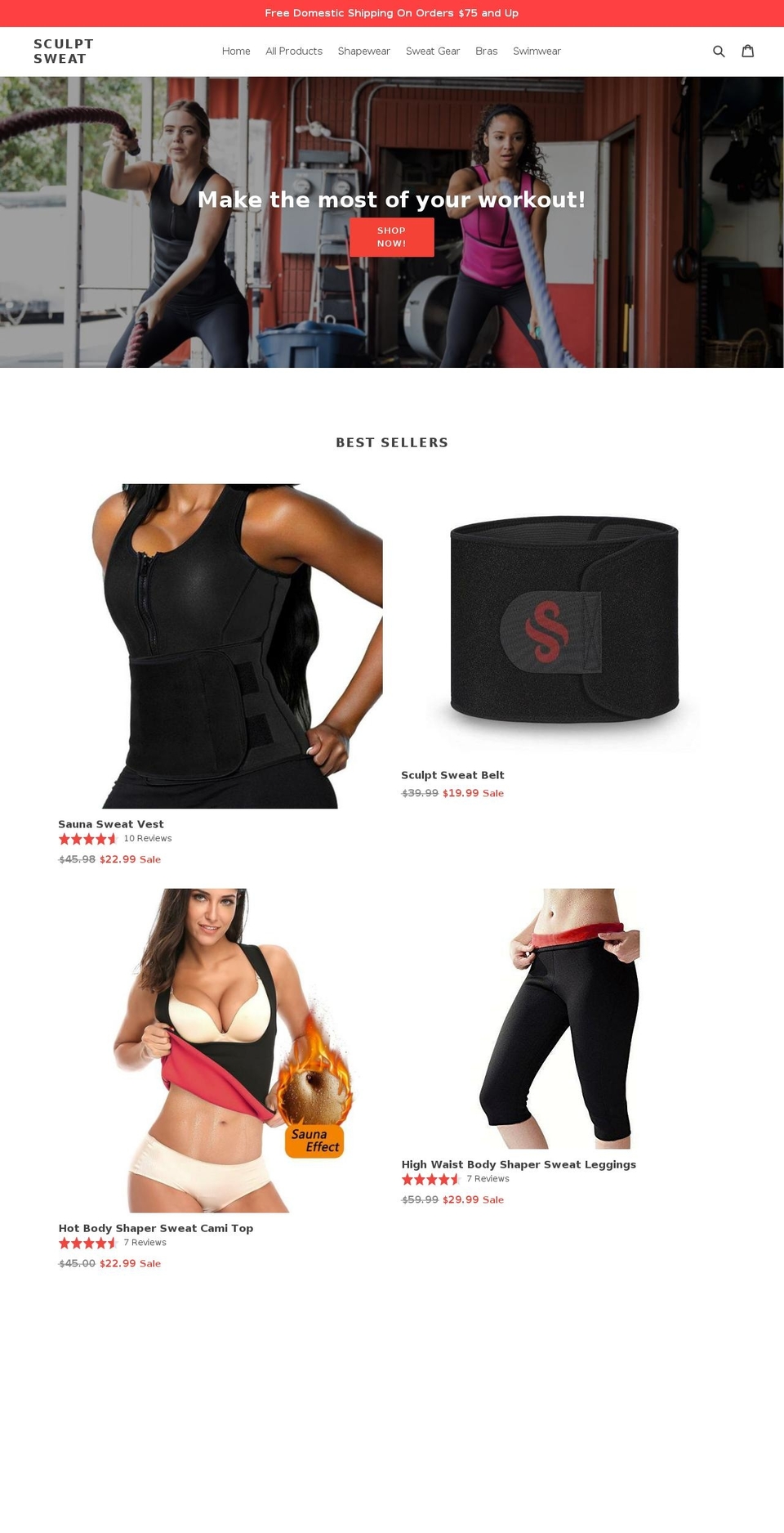 sculptsweat.com shopify website screenshot