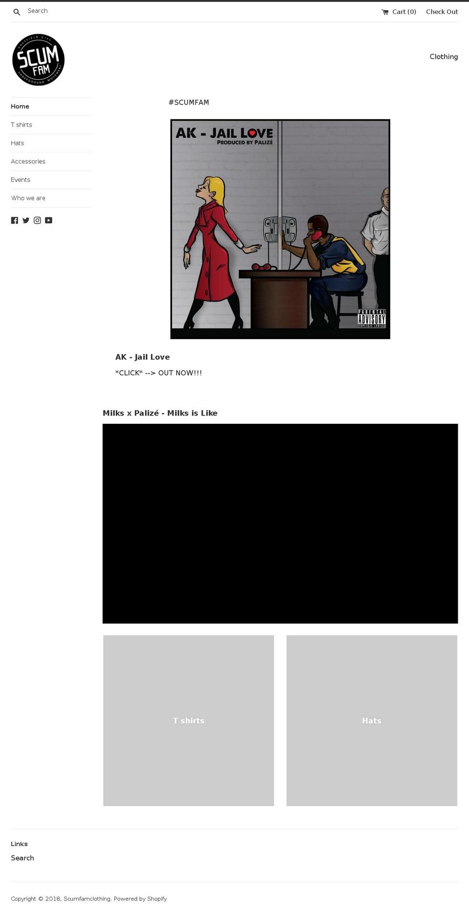 scumfam.com — Shopify storefront screenshot