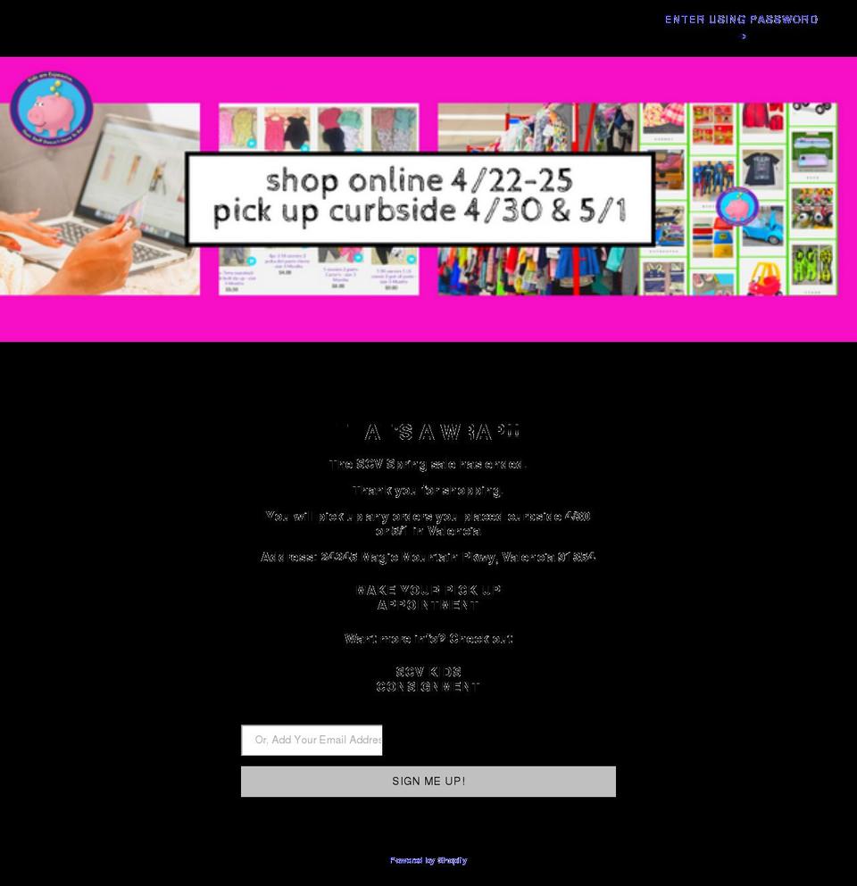 scvkidsonline.com shopify website screenshot