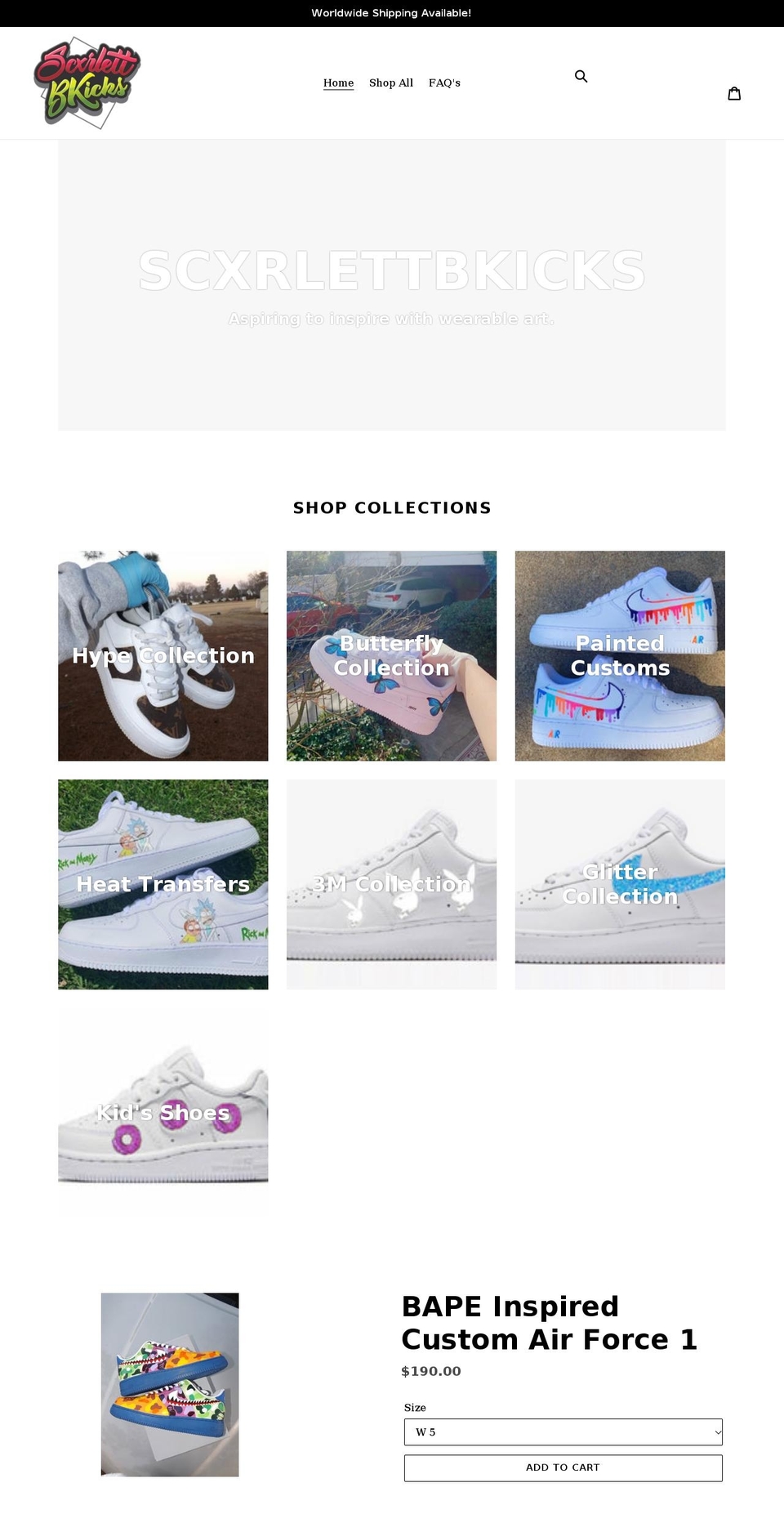 scxrlettbkicks.com shopify website screenshot