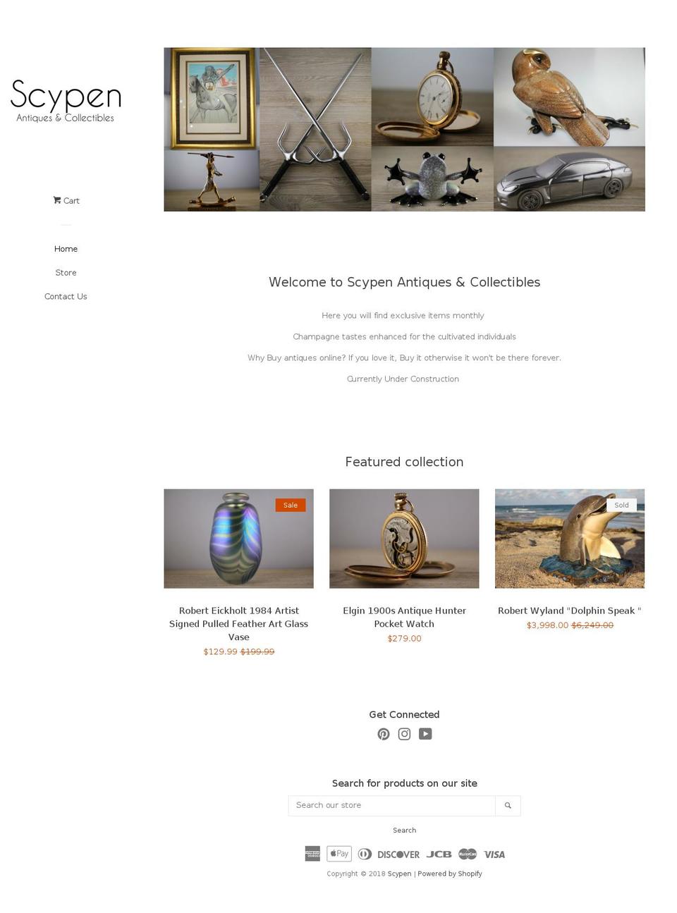 scypenantiques.com — Shopify storefront screenshot