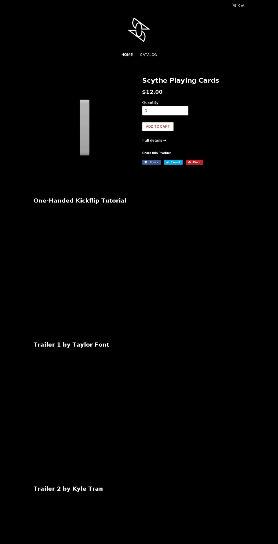 scythecards.com — Shopify storefront screenshot