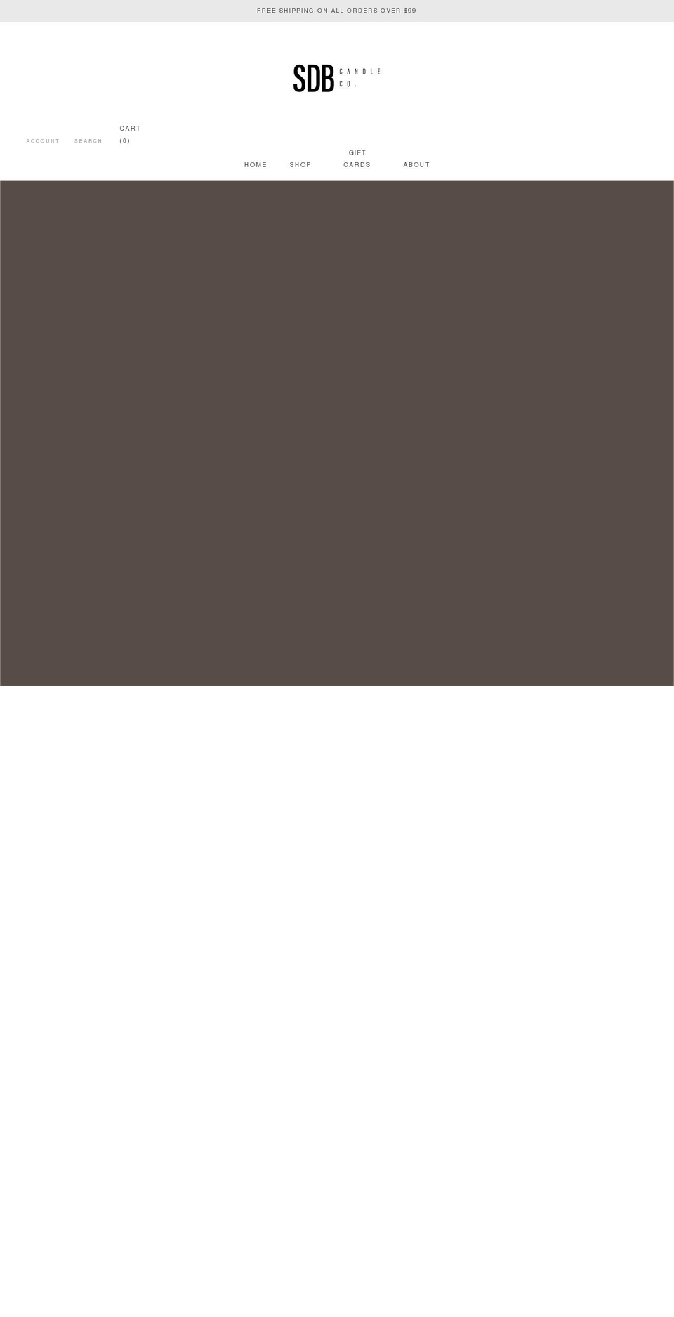 sdbcandleco.com shopify website screenshot