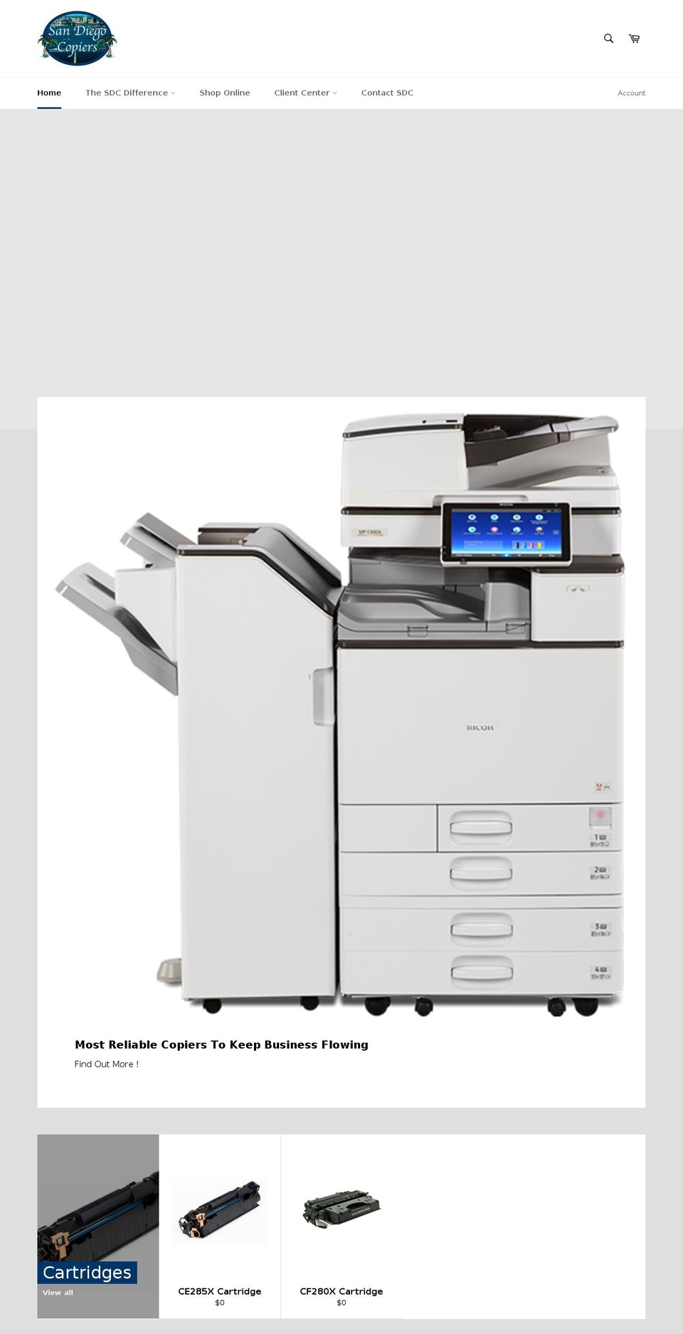 sdcopiers.biz shopify website screenshot