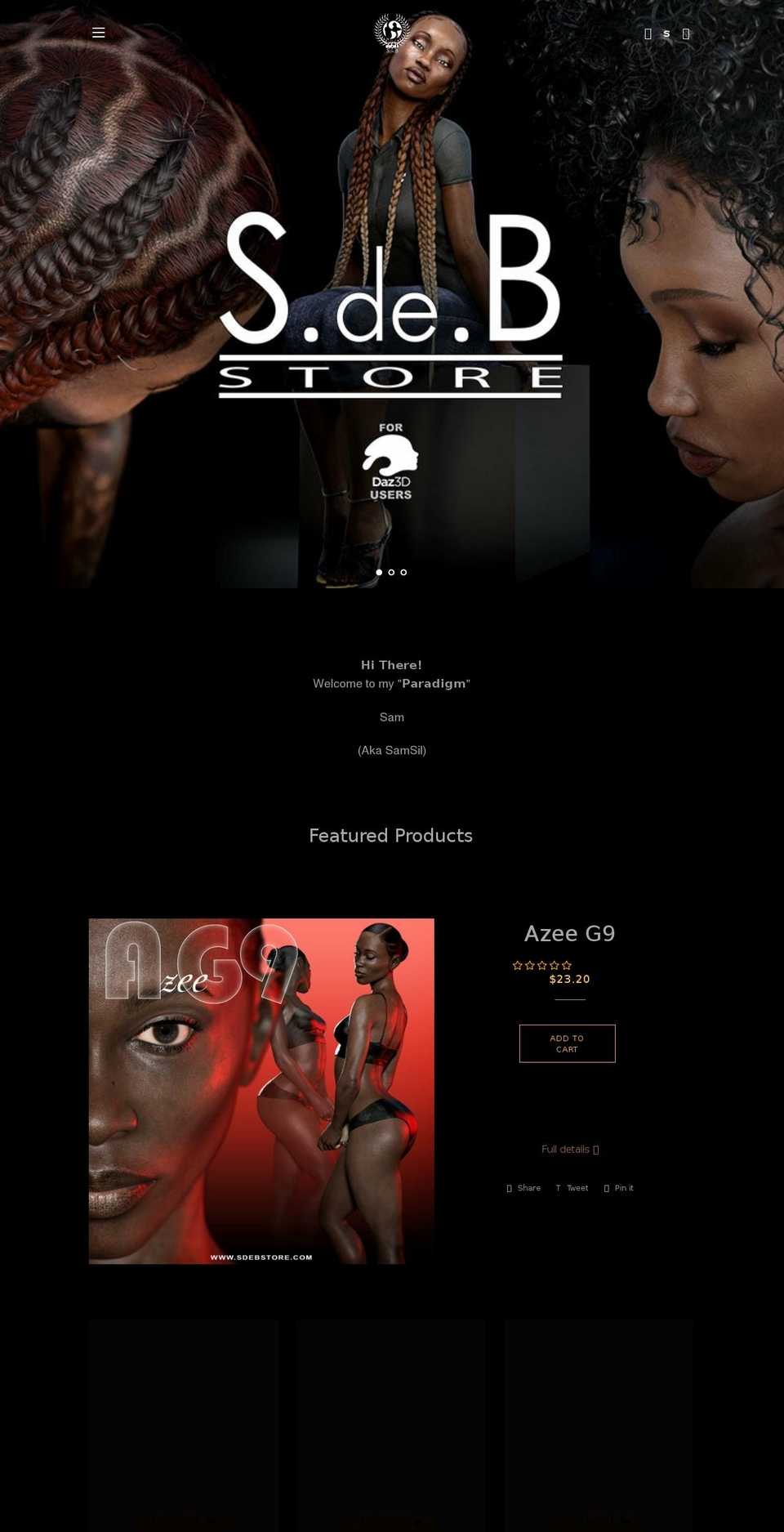 sdebstore.com shopify website screenshot