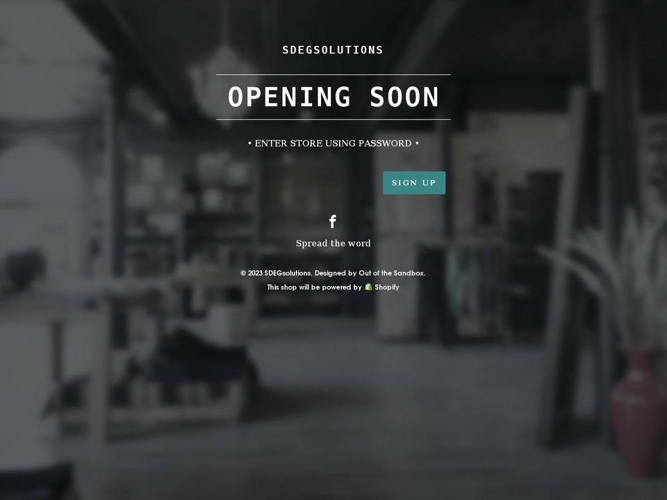 sdegsolutions.com shopify website screenshot