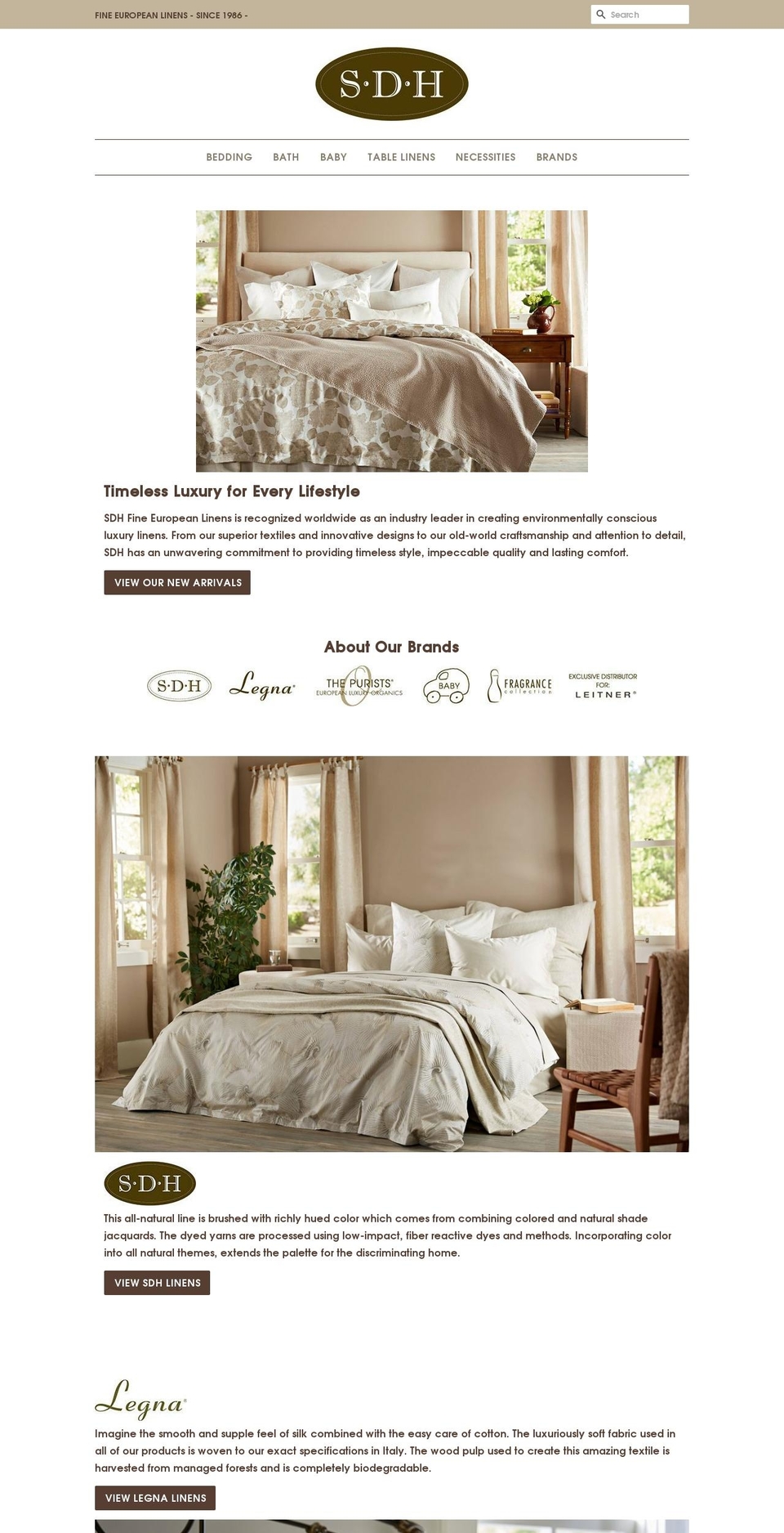 SDHLinens Shopify theme site example sdhlinens.com