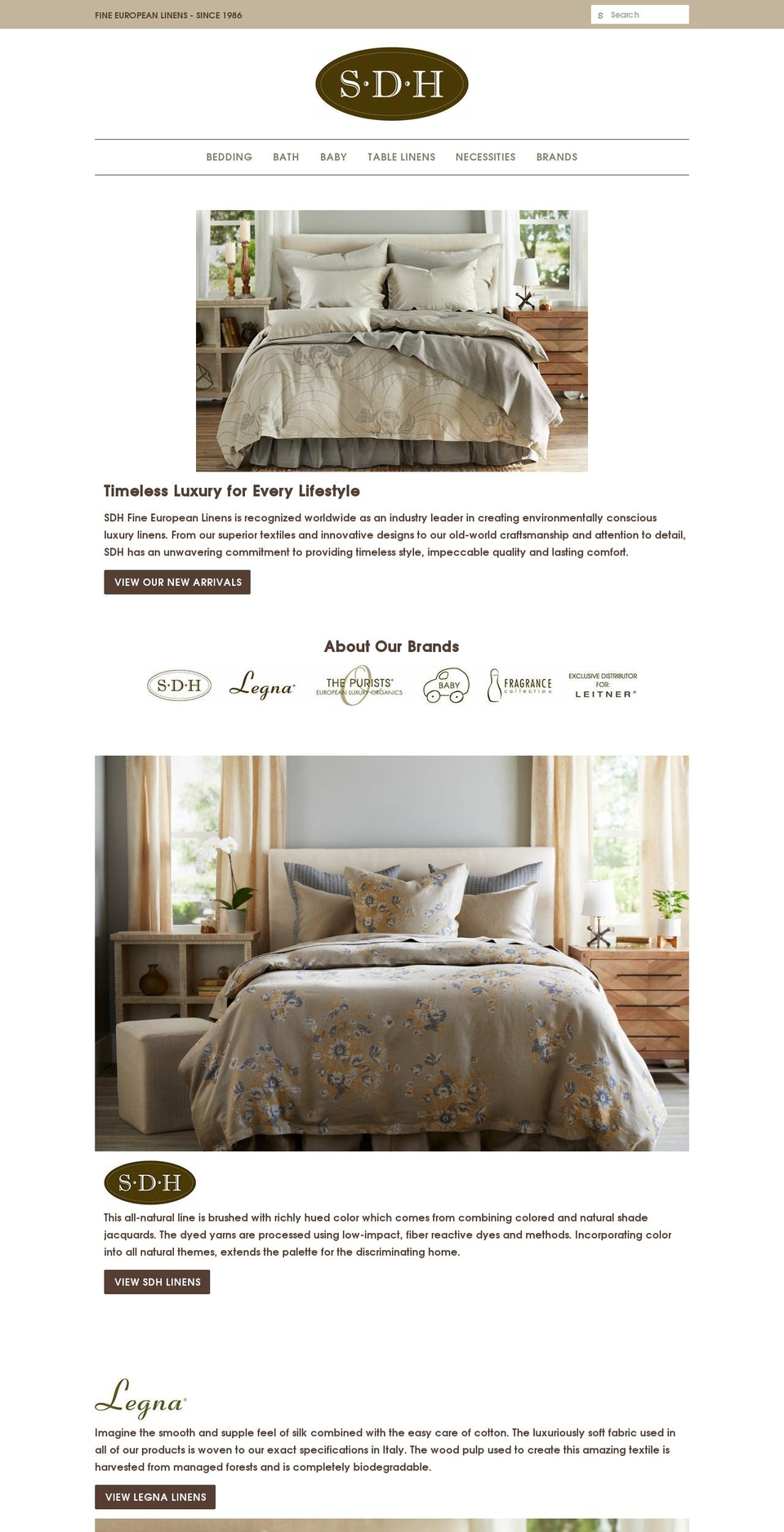 SDHLinens Shopify theme site example sdhlinens.net