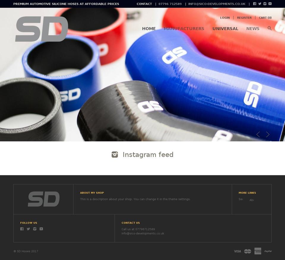 sdhoses.com — Shopify storefront screenshot