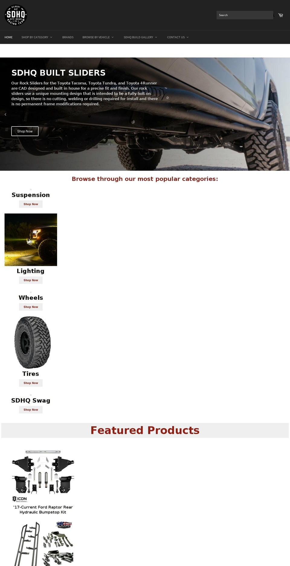 sdhqoffroad.com — Shopify storefront screenshot