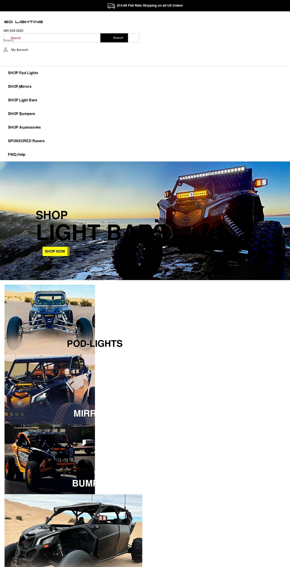 sdlightingaz.com shopify website screenshot