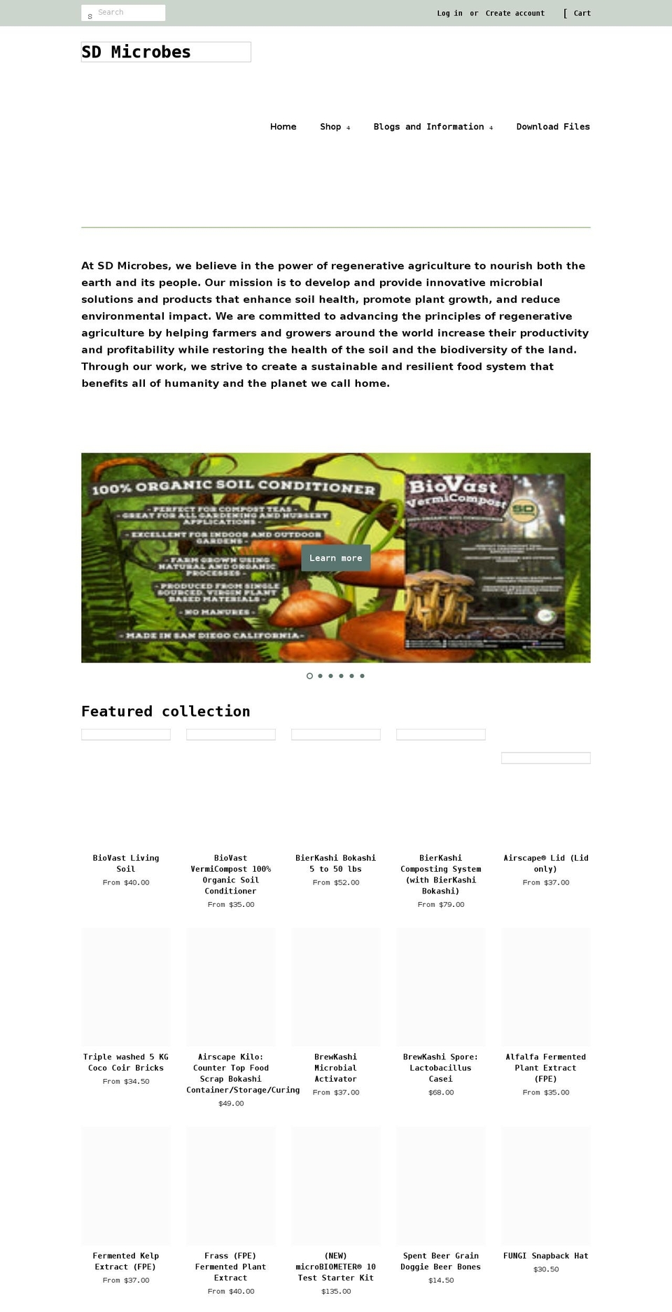 sdmicrobeworks.com shopify website screenshot