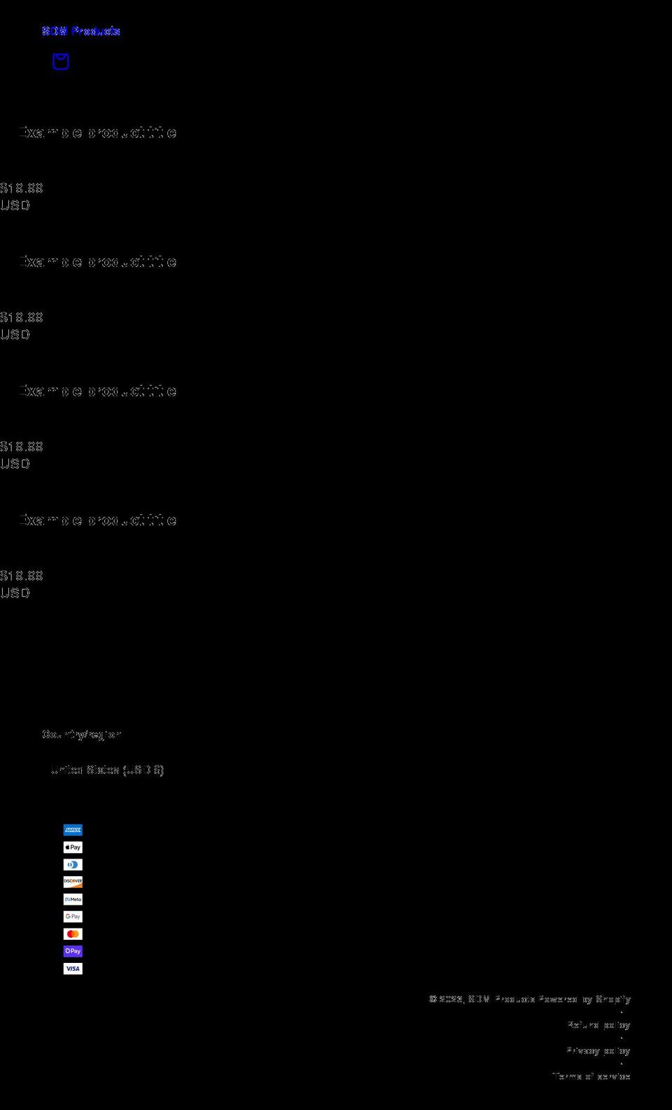 sdmproducts.com shopify website screenshot