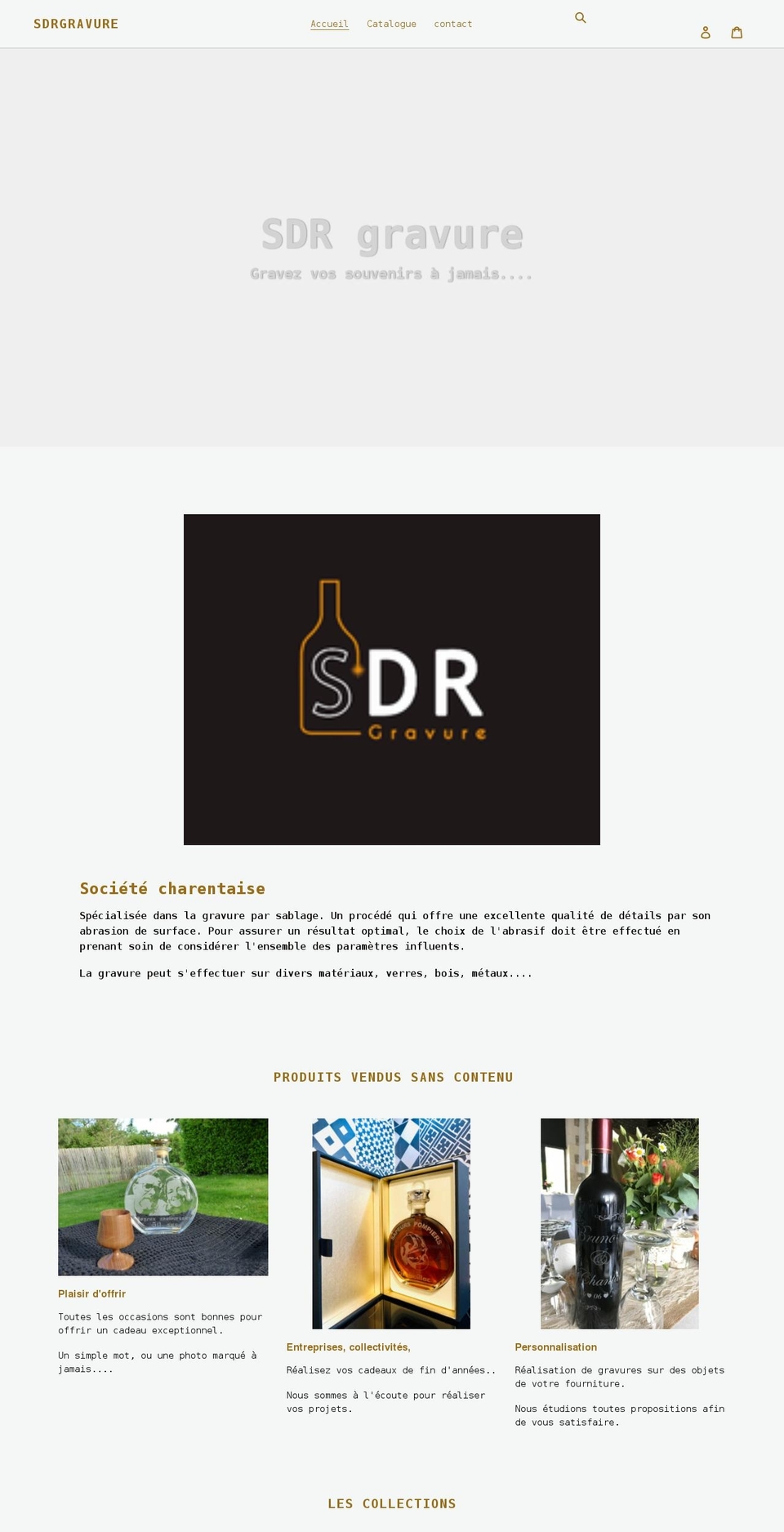 sdrgravure.com shopify website screenshot