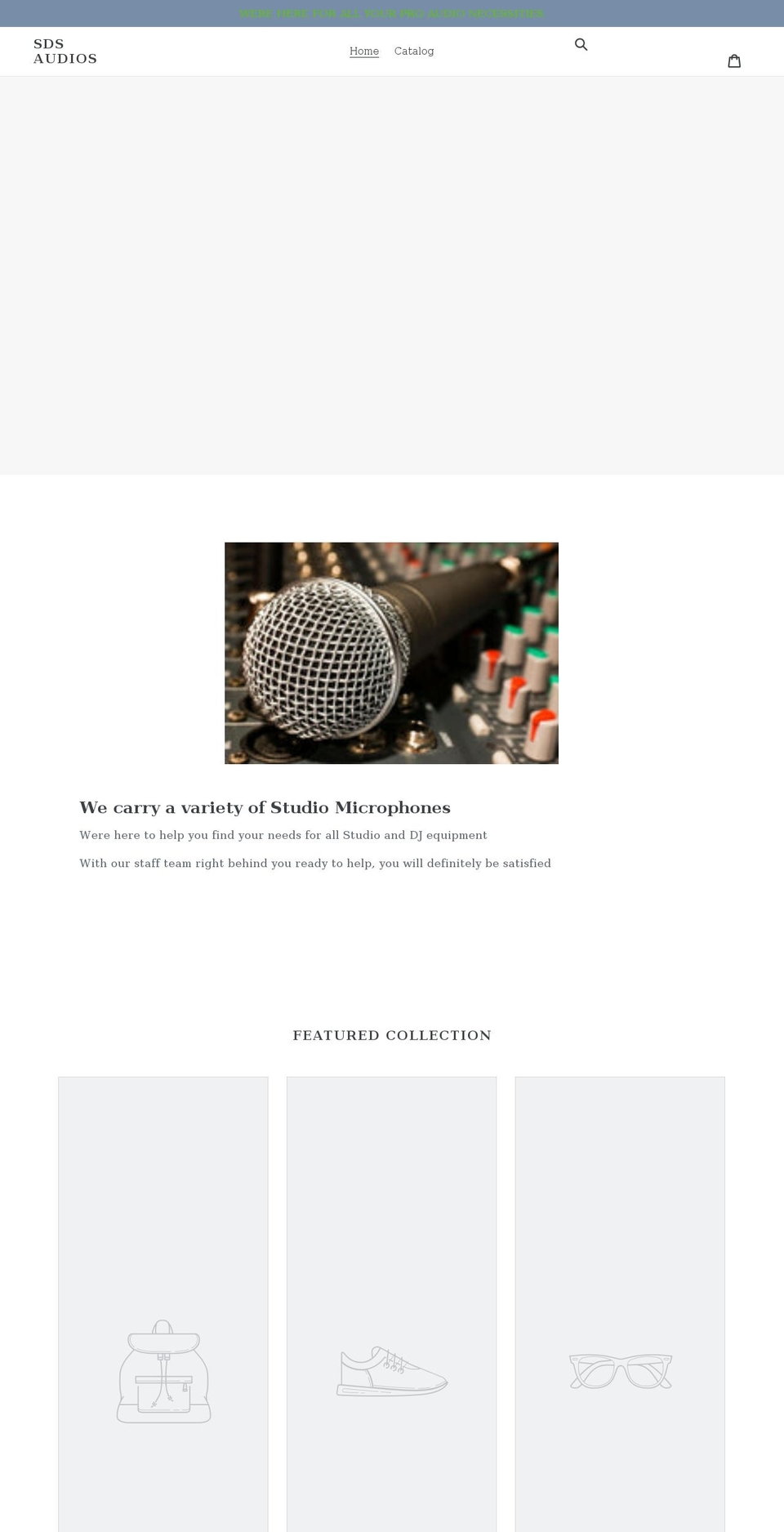 sdsaudios.com shopify website screenshot