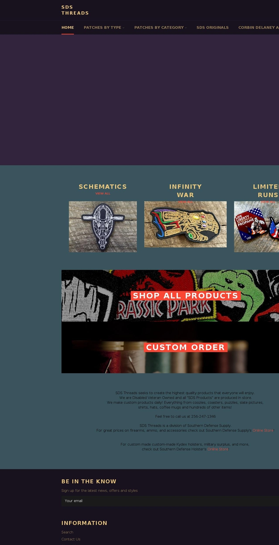 sdsthreads.com shopify website screenshot