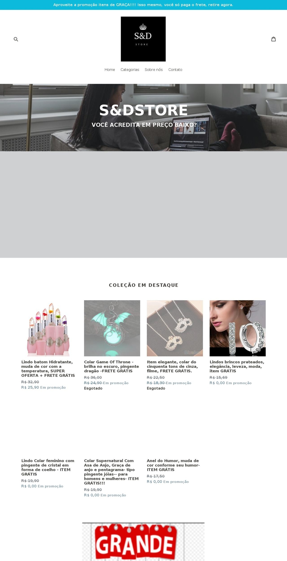 Novo tema myecom vermelho Shopify theme site example sdstore.com.br