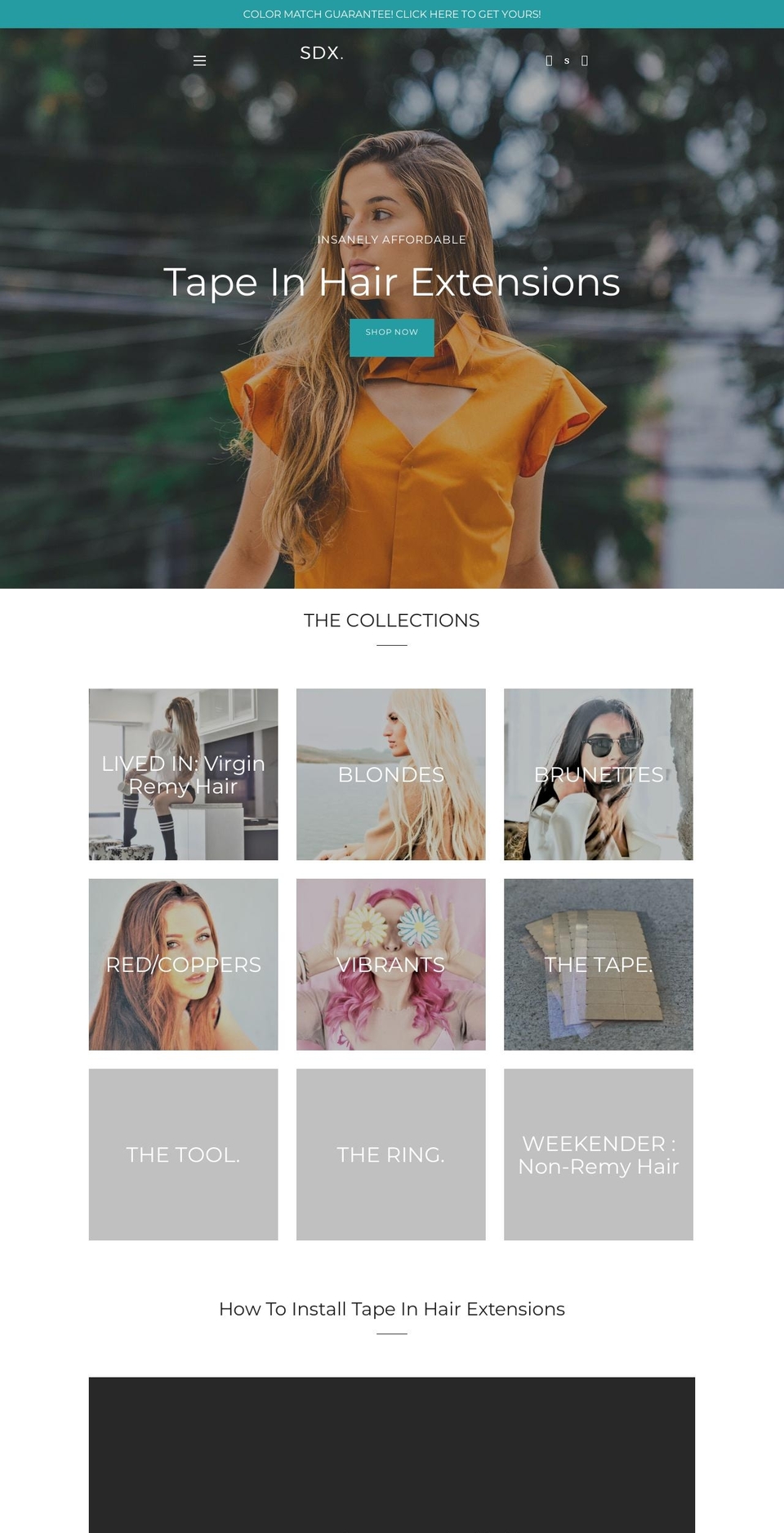 sdxhair.com — Shopify storefront screenshot