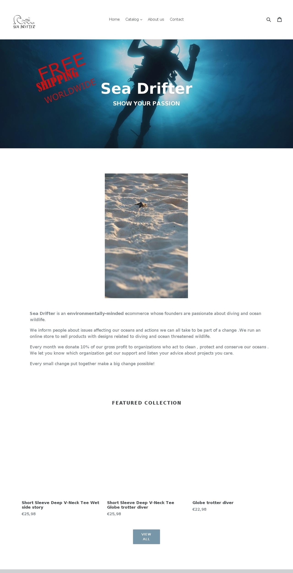 sea-drifter.com — Shopify storefront screenshot