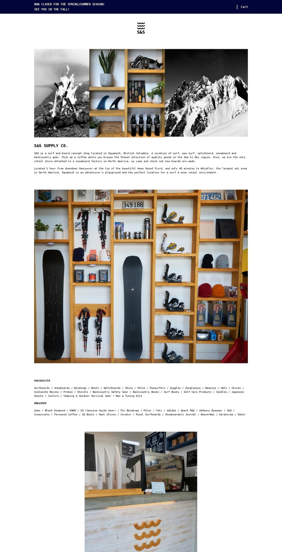 seaandsnowsupplyco.com shopify website screenshot