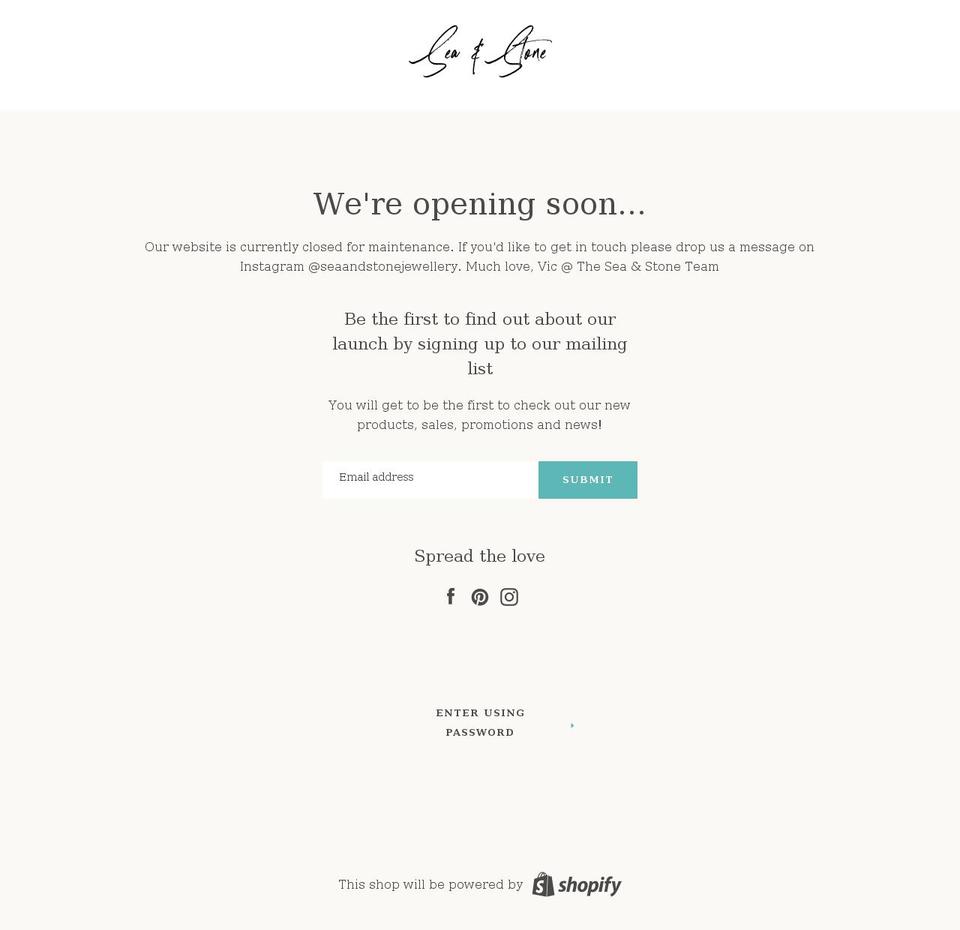 seaandstonelife.co.uk shopify website screenshot