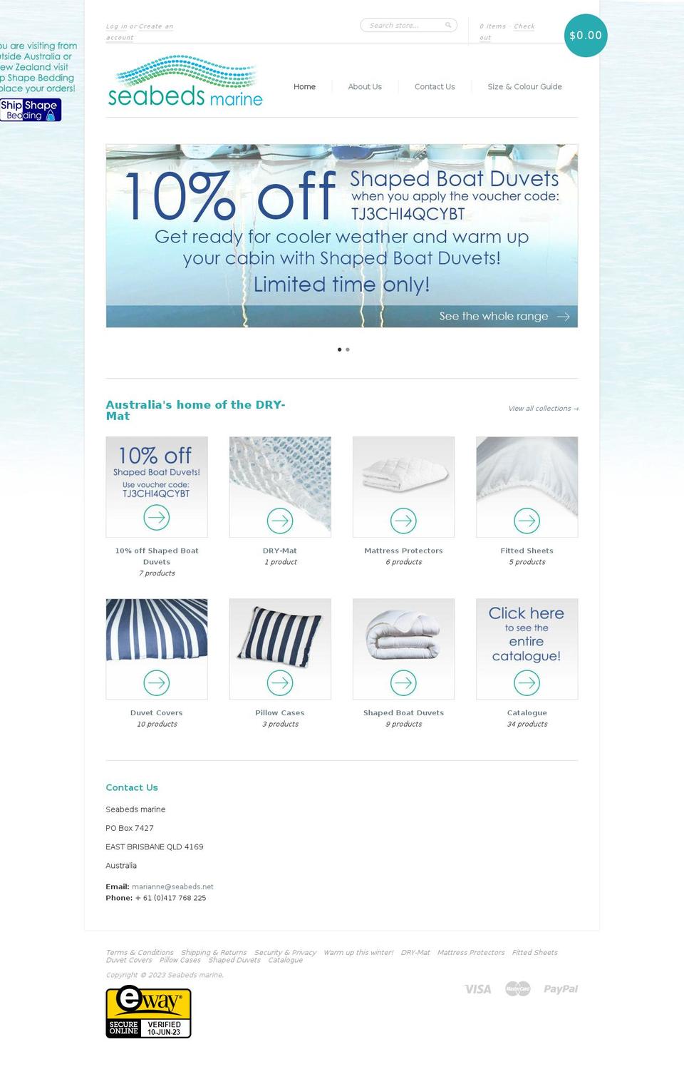 seabeds.net shopify website screenshot