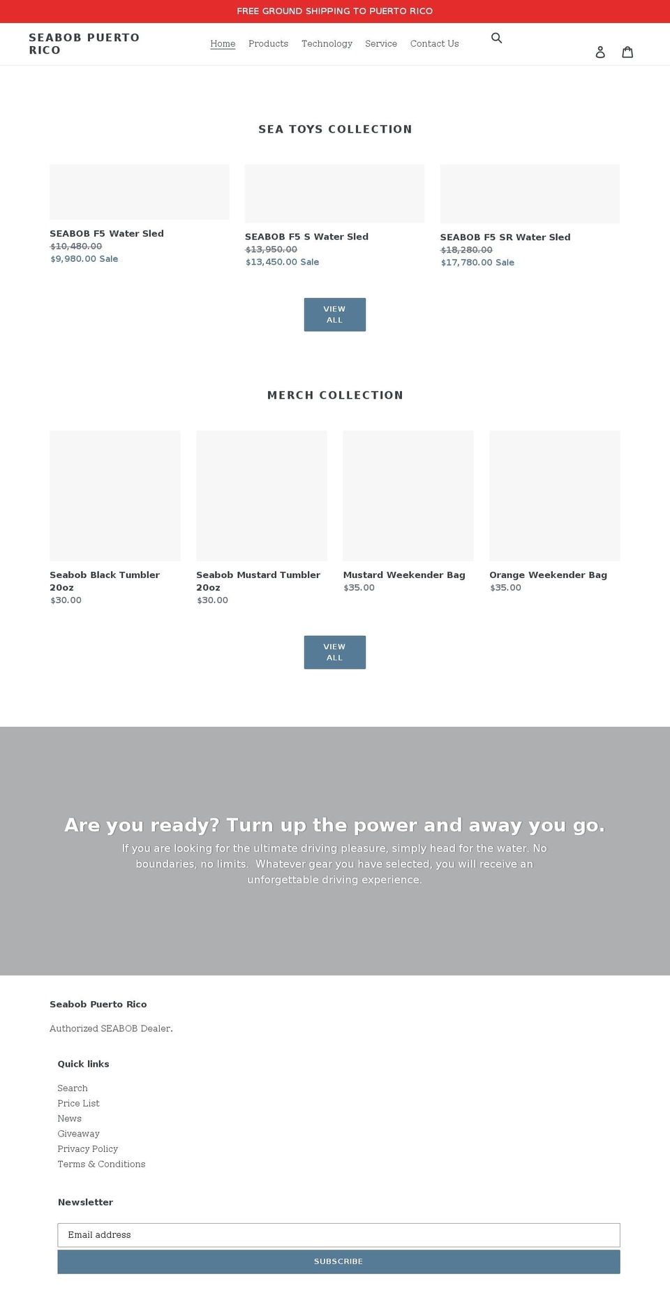seabobpr.com shopify website screenshot