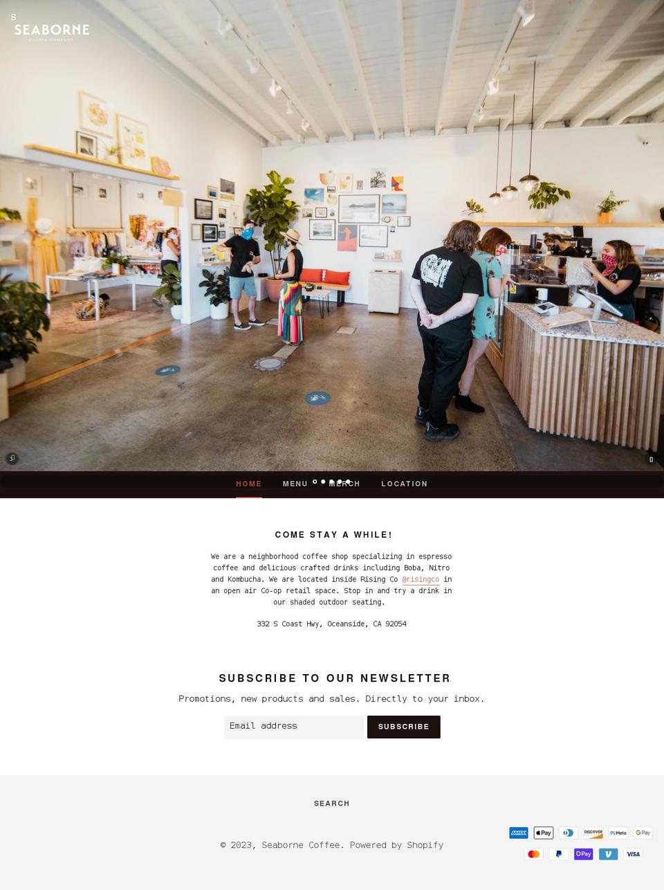seabornecoffee.com shopify website screenshot