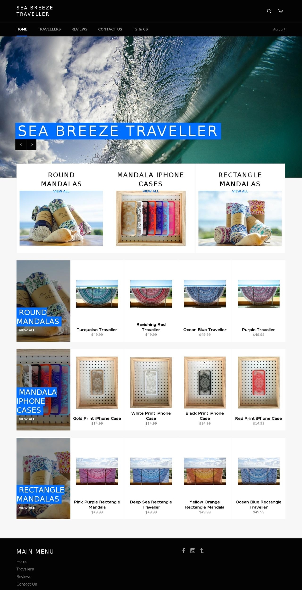 seabreezetraveller.com shopify website screenshot