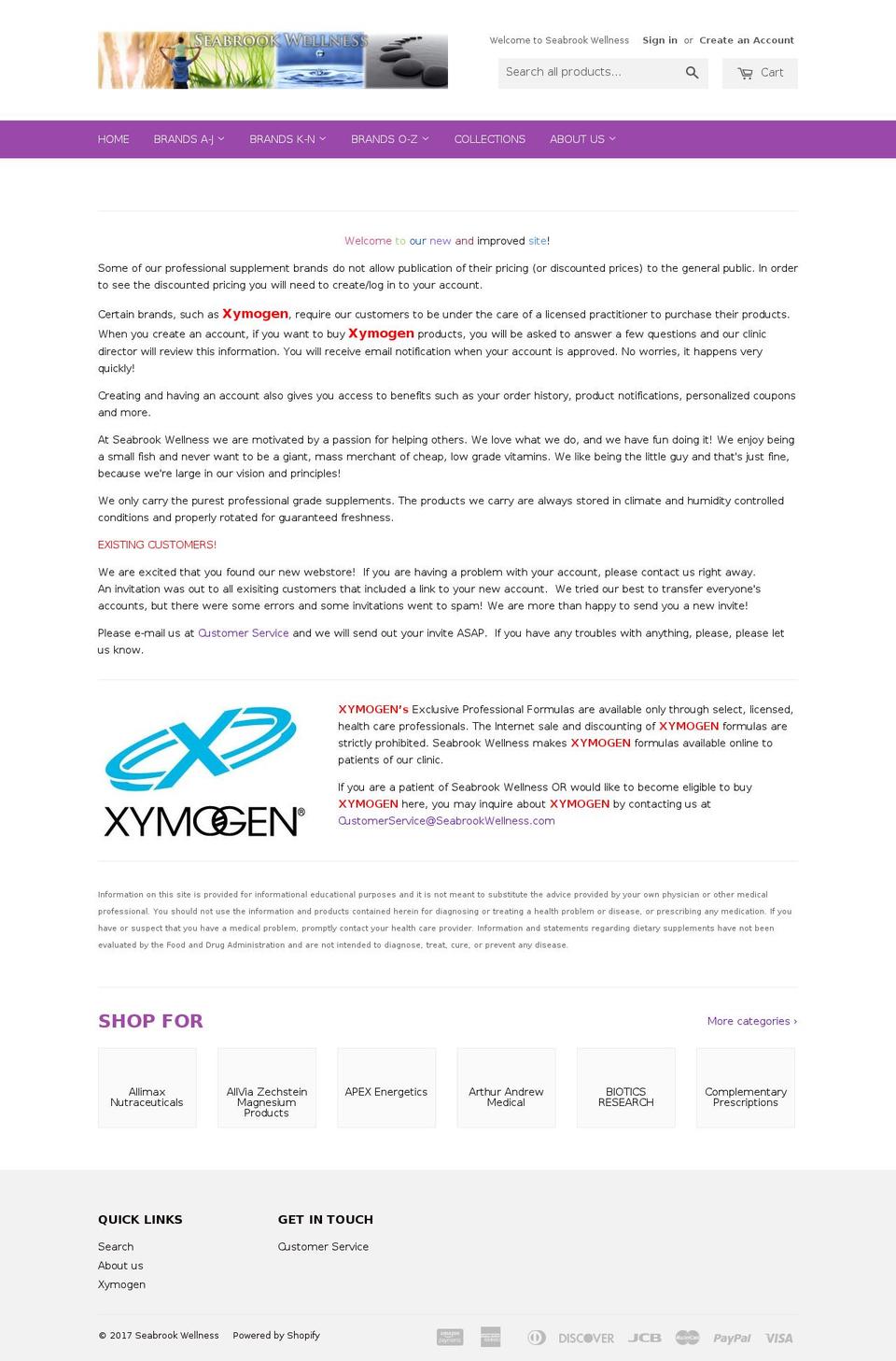 seabrookwellness.com shopify website screenshot