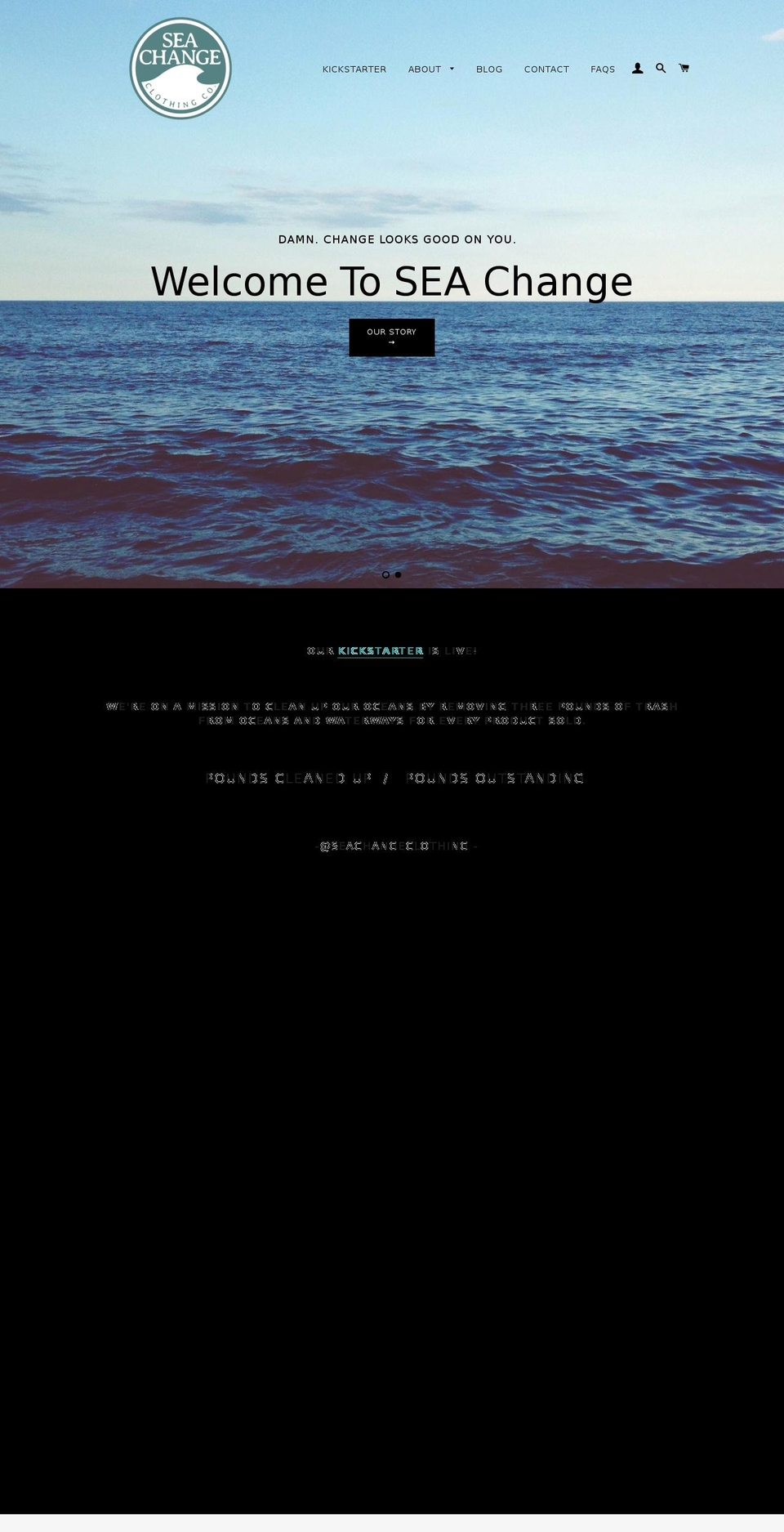 seachangeclothing.com shopify website screenshot