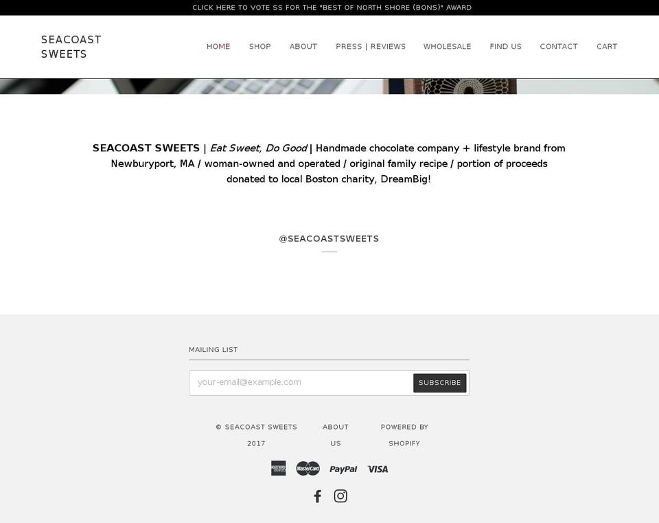 seacoastsweets.com shopify website screenshot
