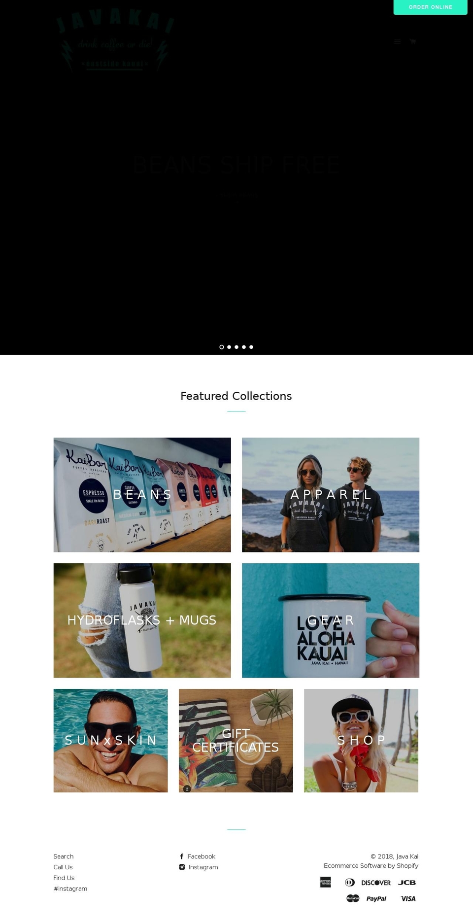 seafarercoffee.com — Shopify storefront screenshot