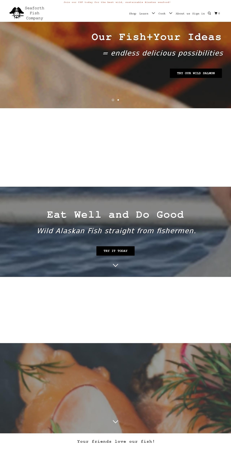 seaforthfish.com shopify website screenshot