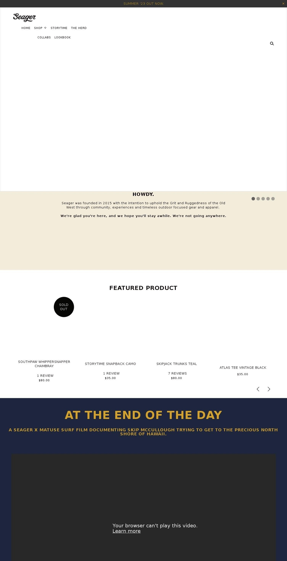 seagerco.com shopify website screenshot