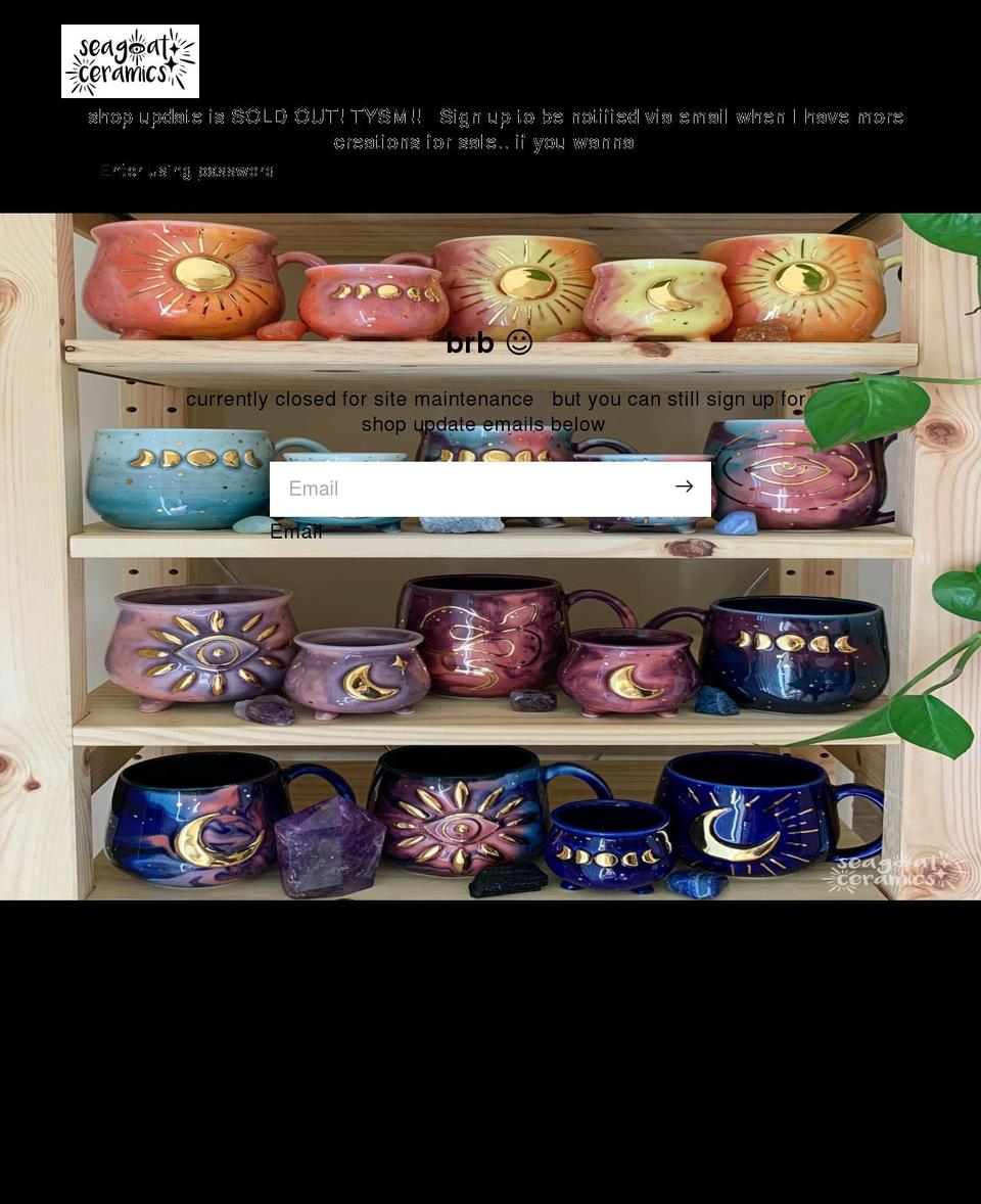 seagoatceramics.com shopify website screenshot