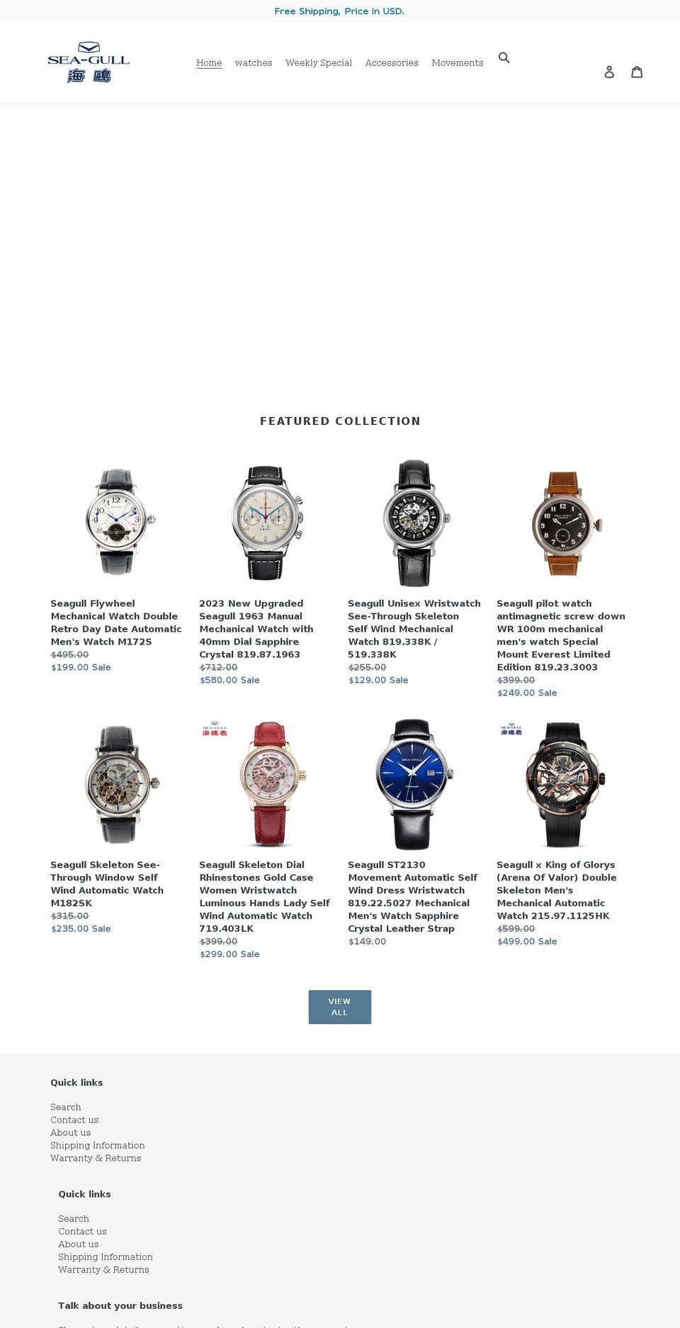 seagullcanada.com shopify website screenshot