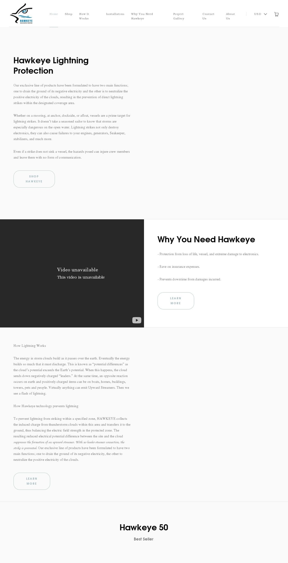 seahawkemarine.com shopify website screenshot