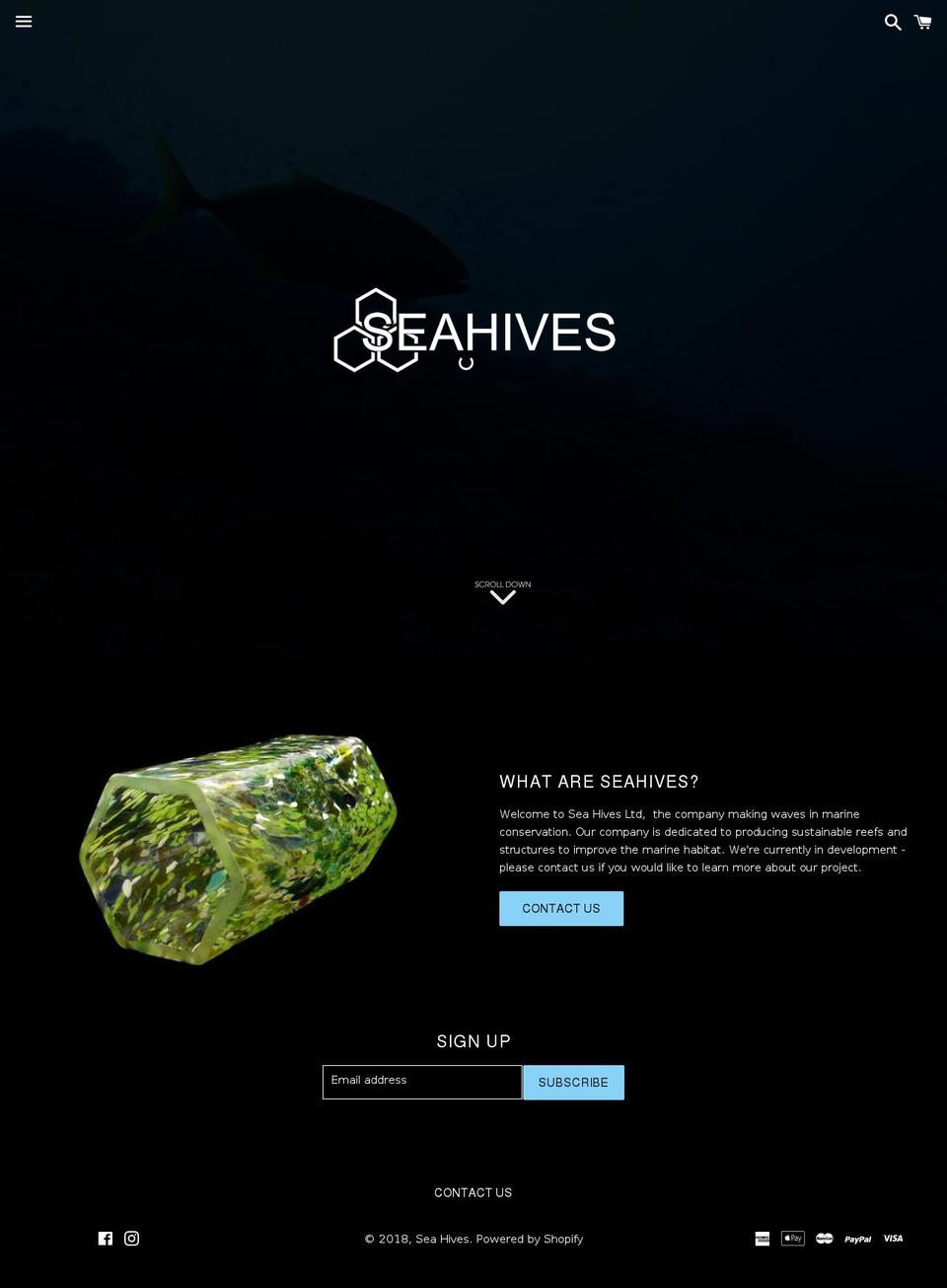 seahives.com — Shopify storefront screenshot