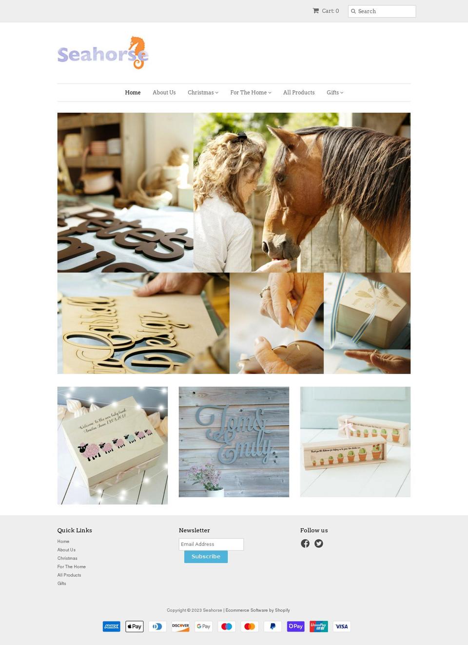 seahorseshop.co.uk shopify website screenshot