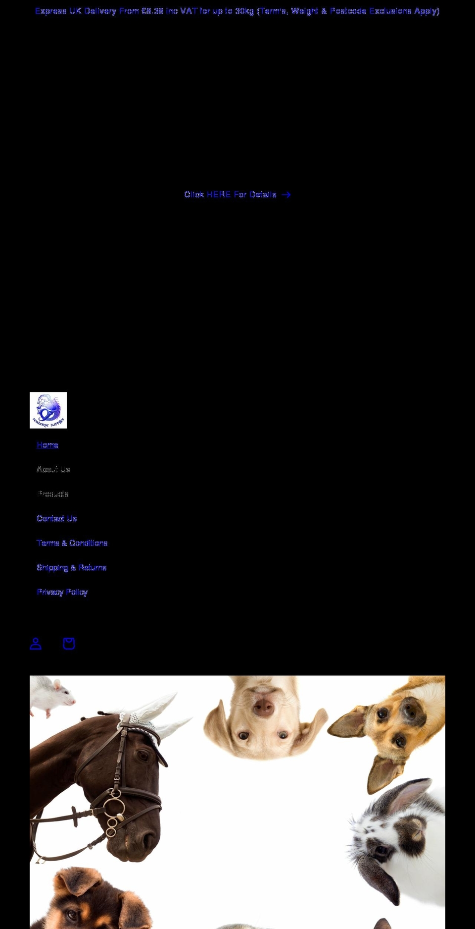 seahorsesupplies.co.uk shopify website screenshot